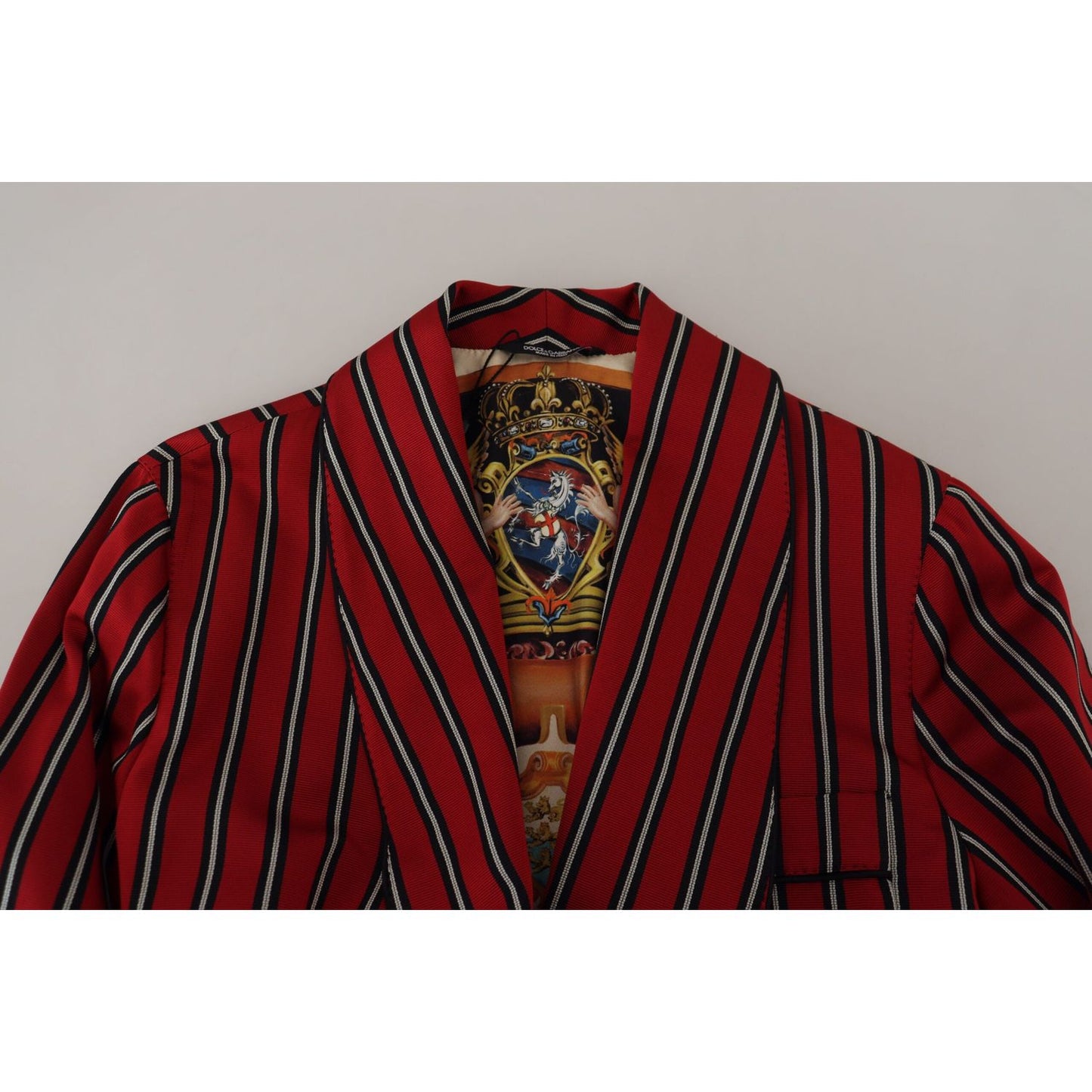 Dolce & Gabbana Red Striped Martini Printed Lining Robe KOS2146- 48