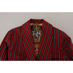 Dolce & Gabbana Red Striped Martini Printed Lining Robe KOS2146- 48