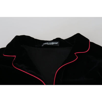 Dolce & Gabbana Black Button Belted Blazer Viscose Jacket