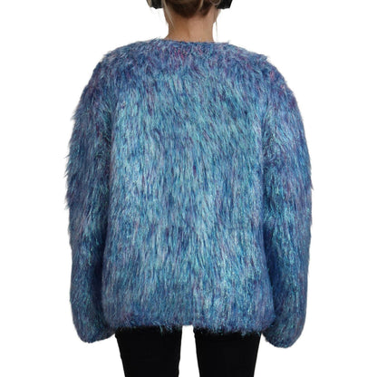 Dolce & Gabbana Multicolor Polyester Fringes Coat Jacket