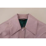 Dolce & Gabbana Purple Cotton Button Down Cropped Jacket