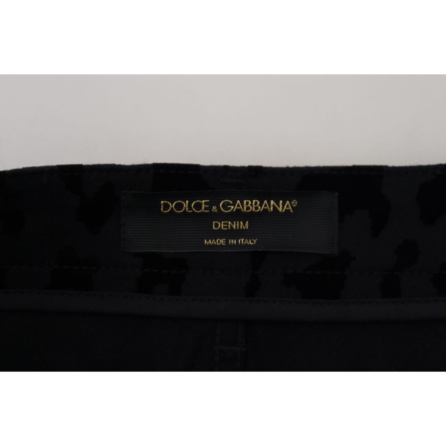 Dolce & Gabbana Black Denim Cotton Stretch Hot Pants Shorts