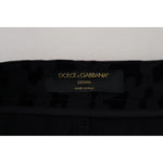 Dolce & Gabbana Black Denim Cotton Stretch Hot Pants Shorts
