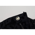 Dolce & Gabbana Black Denim Cotton Stretch Hot Pants Shorts