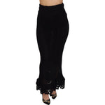 Dolce & Gabbana Black Knitted Cotton High Waist Mermaid Skirt