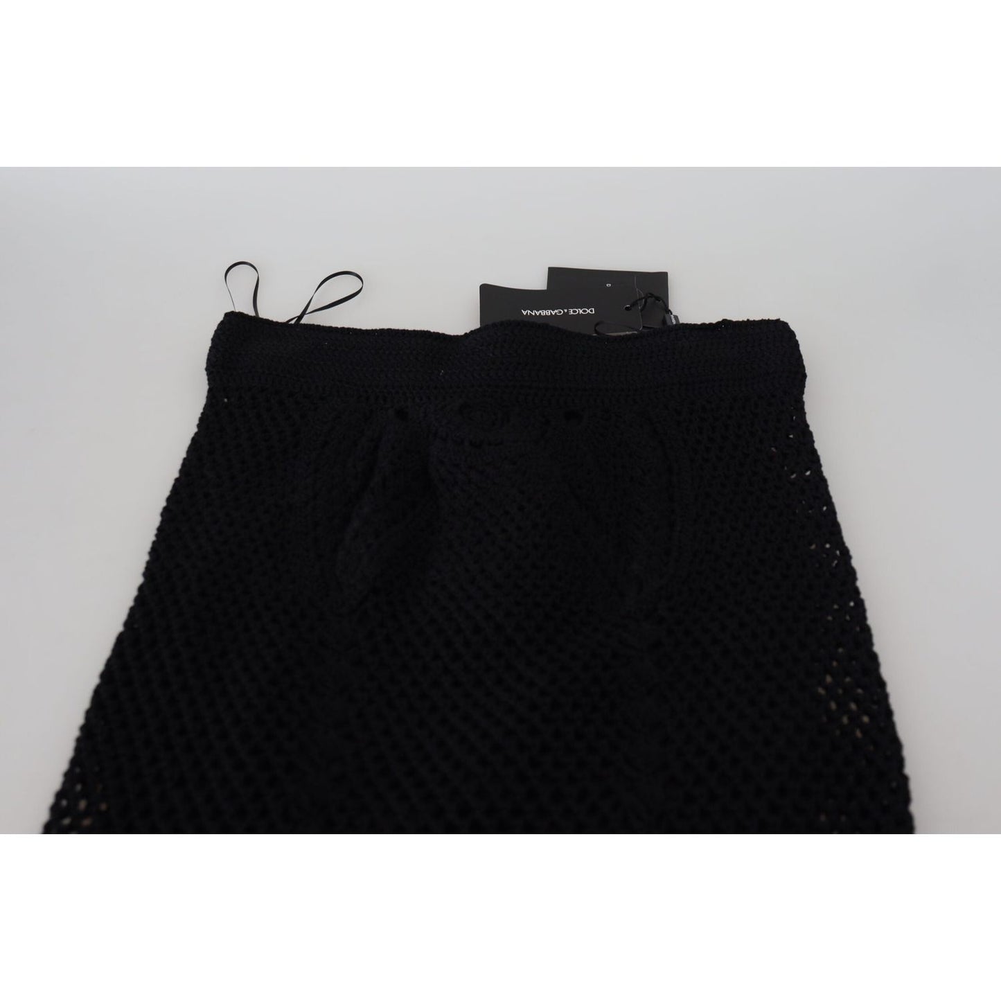 Dolce & Gabbana Black Knitted Cotton High Waist Mermaid Skirt