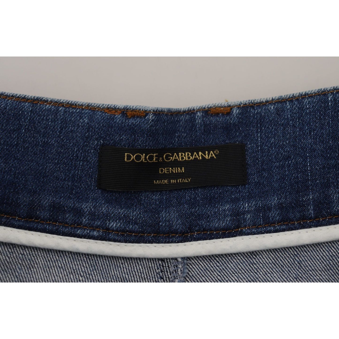 Dolce & Gabbana Blue High Waist Denim Cotton Stretch Jeans