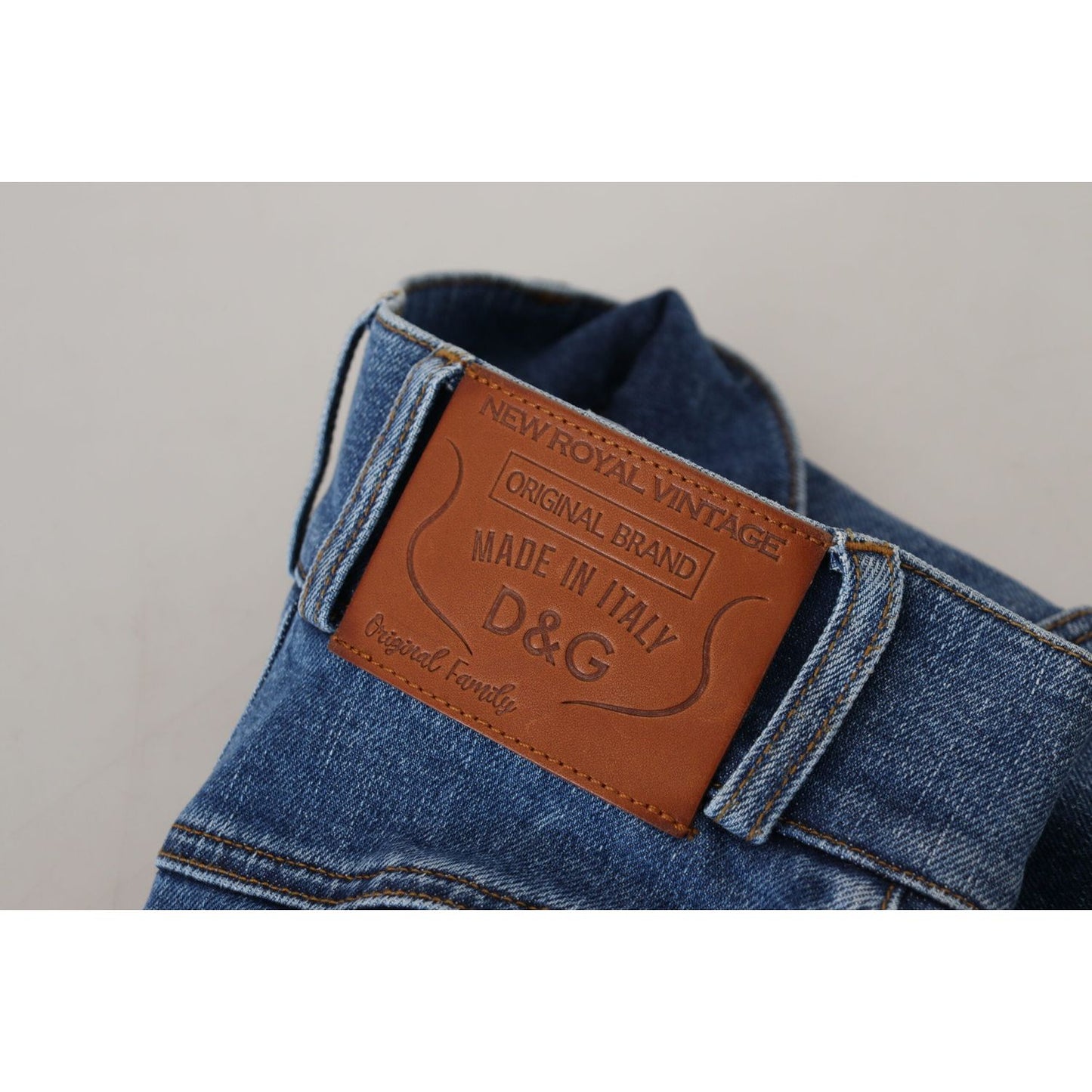 Dolce & Gabbana Blue High Waist Denim Cotton Stretch Jeans