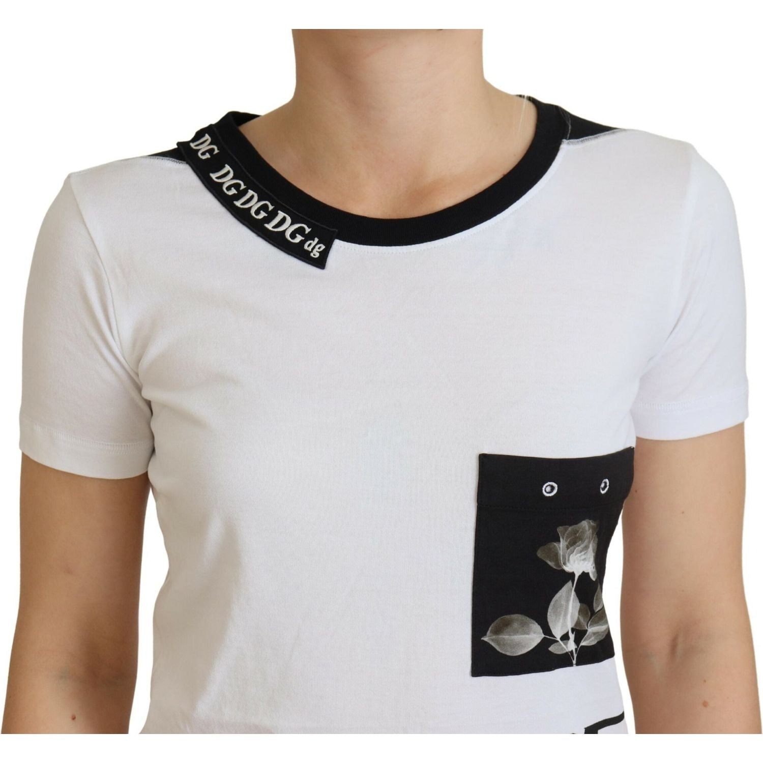 تي شيرت Dolce &amp; Gabbana Chic Monochrome 'Here and Now' من القطن