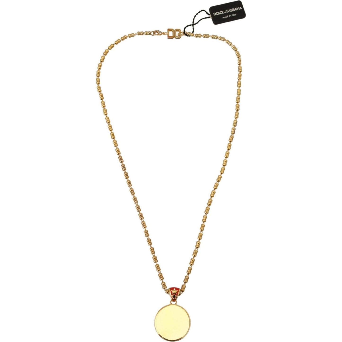 Dolce & Gabbana Gold Brass Chain SUPER PIG Pendant Logo Necklace Necklace