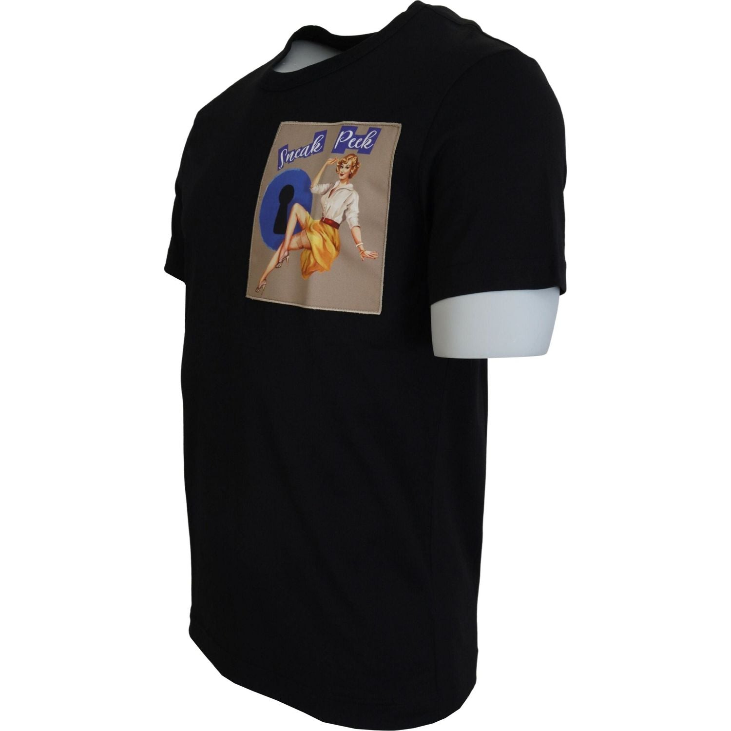 تي شيرت Dolce &amp; Gabbana باللون الأسود من القطن للرجل العصري