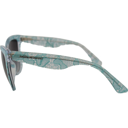 Dolce & Gabbana Blue DG4190 Lace Crystal Acetate Butterfly Sunglasses