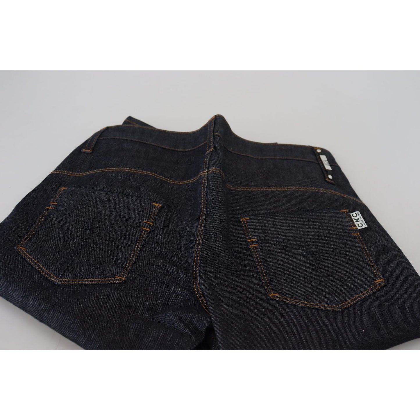 Costume National Blue Low Waist Straight Denim Pants Jeans