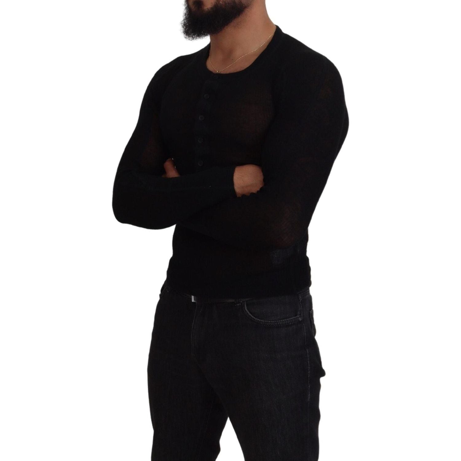 سترة صوفية أنيقة من الكشمير الأسود من دولتشي آند غابانا