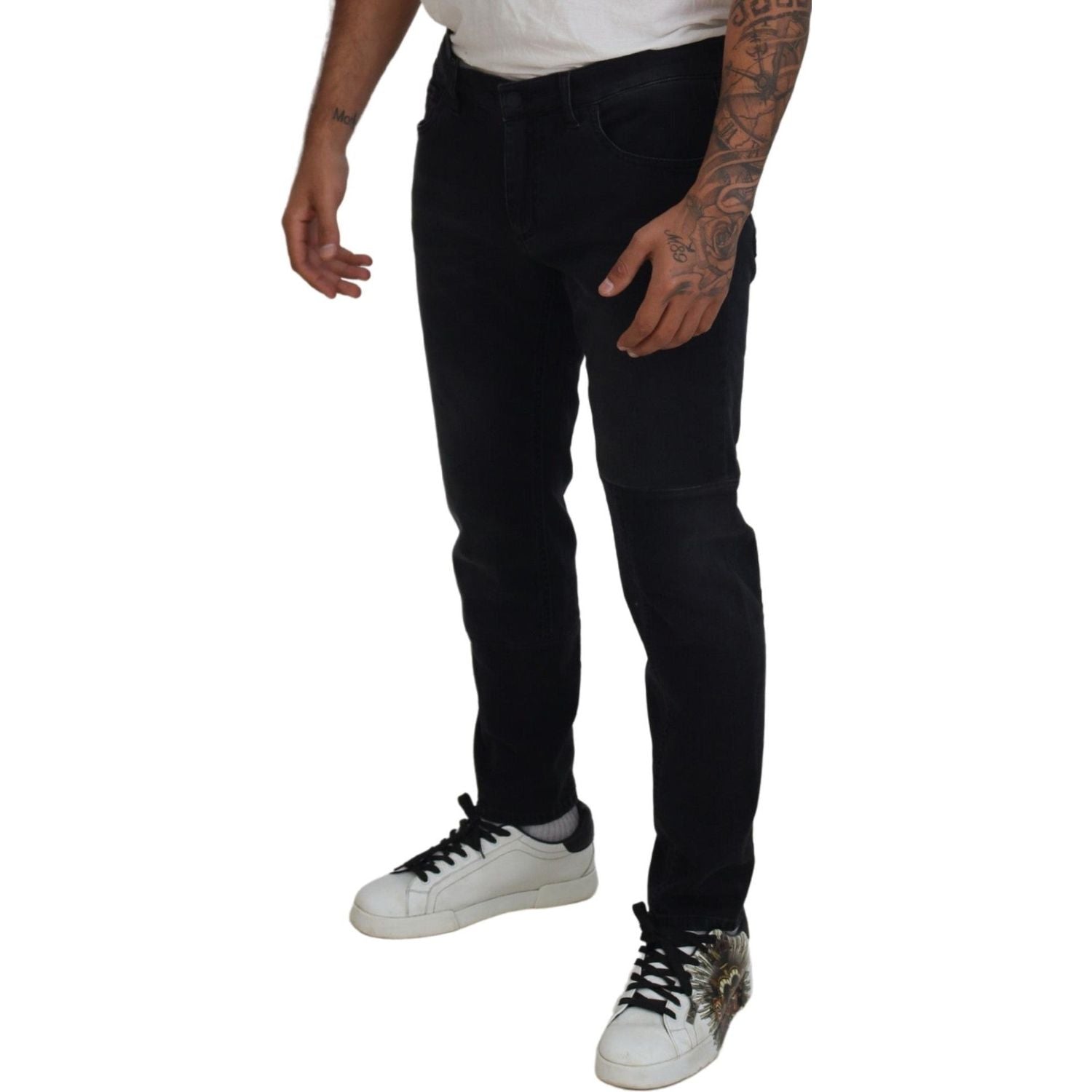 بنطلون جينز ضيق أسود أنيق من دولتشي آند غابانا