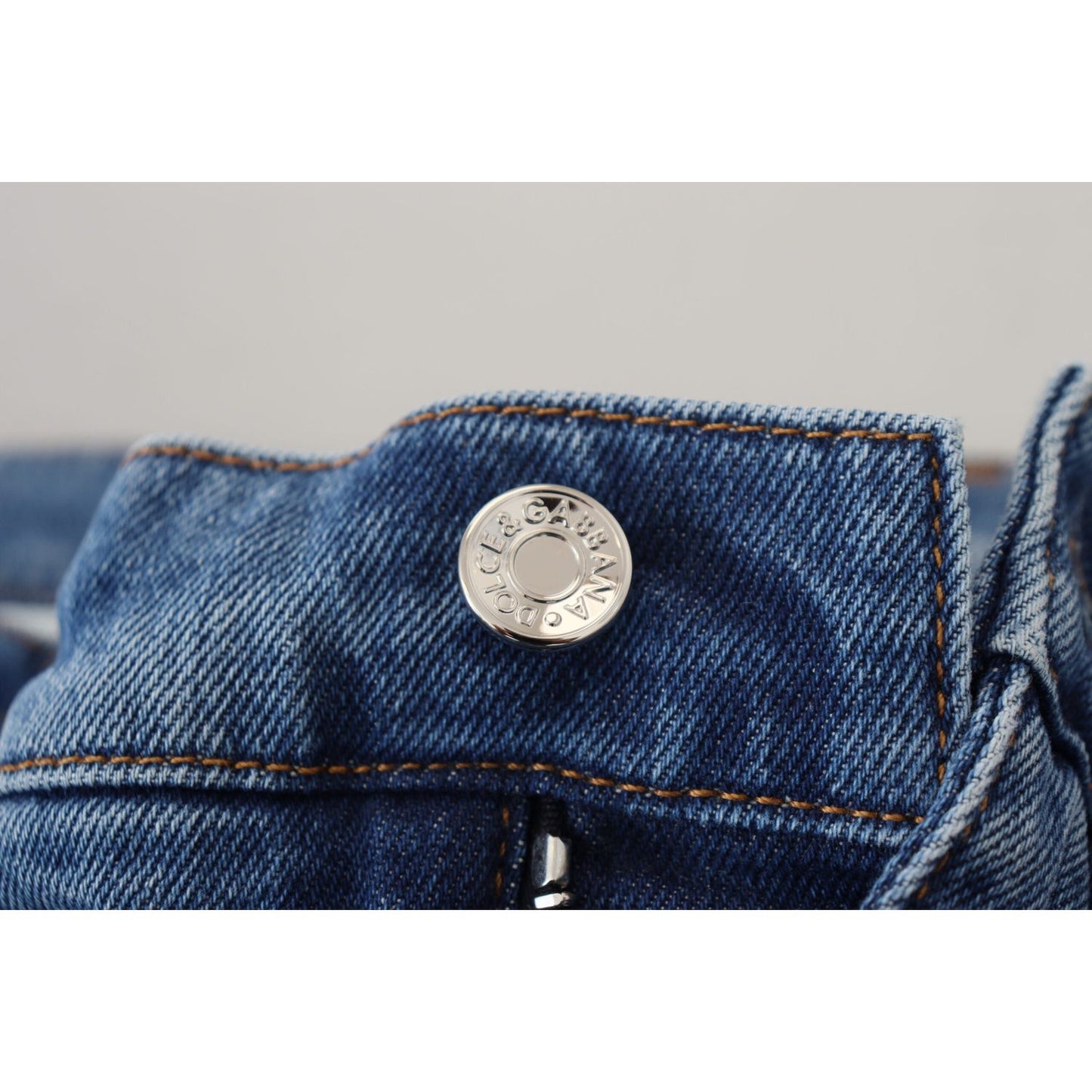 Dolce & Gabbana Blue Washed Skinny Cotton Denim Jeans