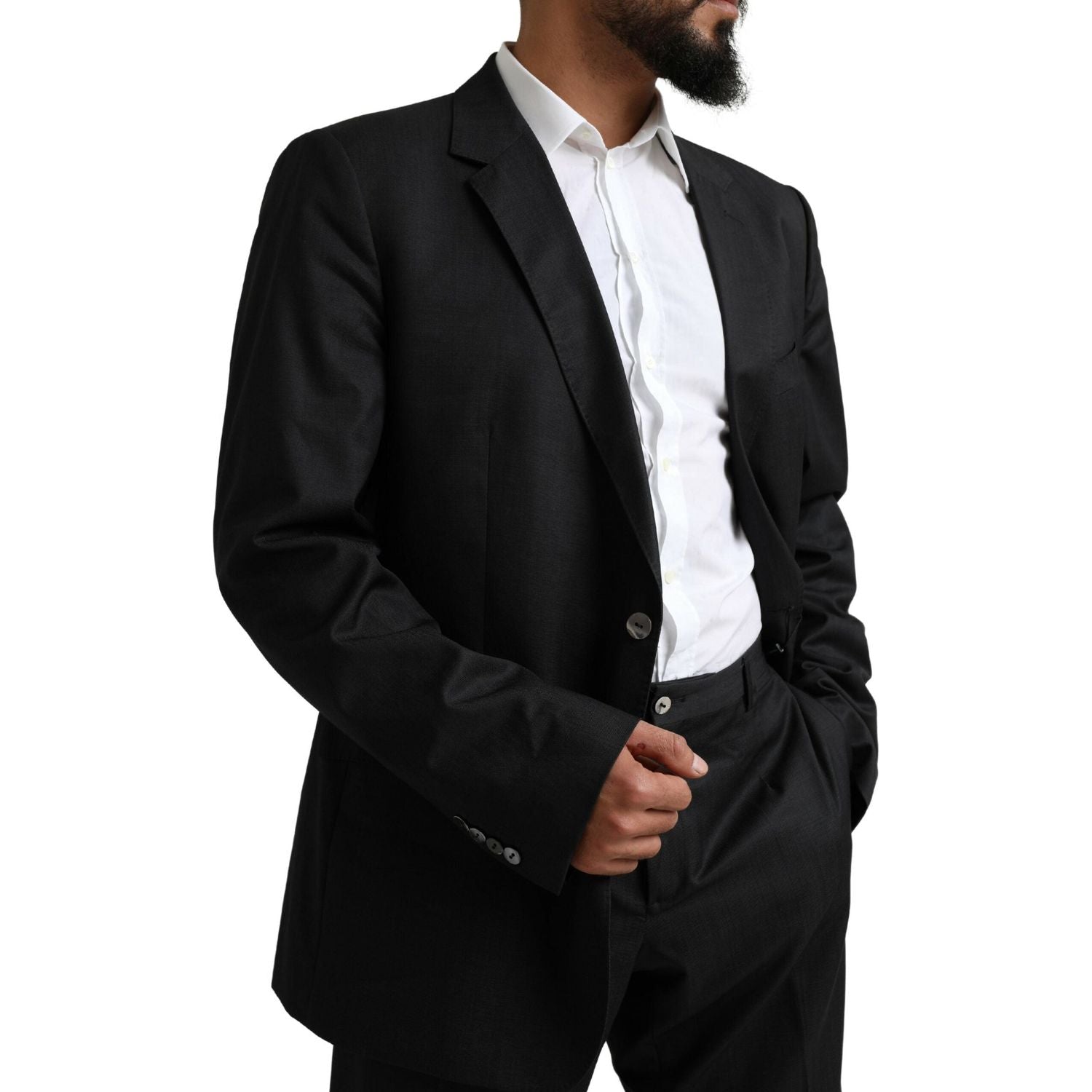 بدلة مارتيني أنيقة من الصوف الأسود من دولتشي آند غابانا