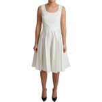 Dolce & Gabbana White Polka Dotted Cotton A-Line Dress