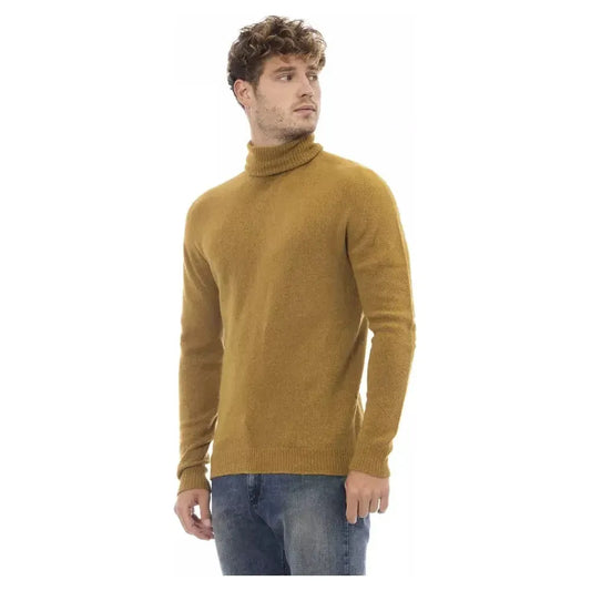 Alpha Studio Brown Alpaca Men Sweater AL-23408-IT50 | L