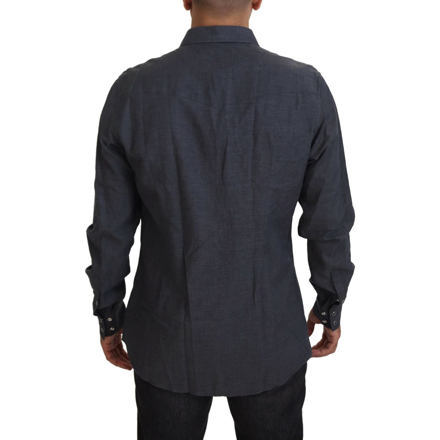 قميص دينم أزرق أنيق بقصّة Slim-Fit من Dolce &amp; Gabbana