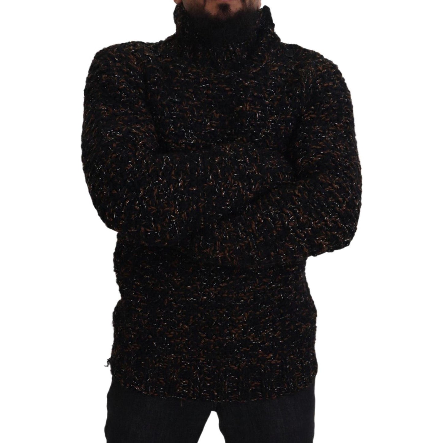 Dolce & Gabbana Brown Fatto A Mano Turtleneck Pullover Sweater TSH83877- 44