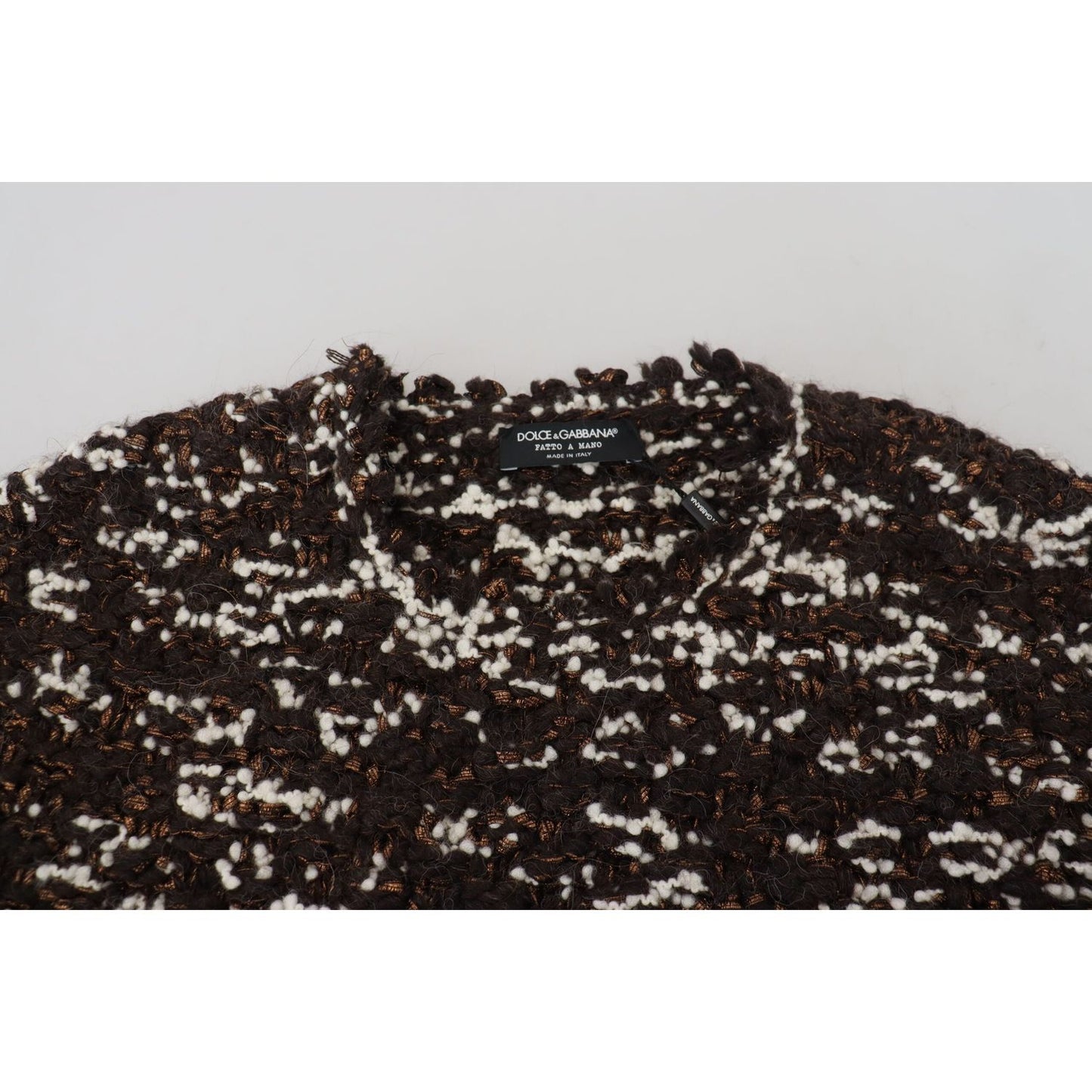 Dolce & Gabbana Brown Knitted Wool Fatto A Mano Sweater