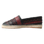 Dolce & Gabbana Black Bordeaux Buffalo Leather Espadrille Shoes