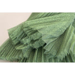 Dolce & Gabbana Metallic Green High Waist A-line Pleated Skirt