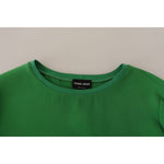 Armani Elegant Silk Long Sleeve Sweater in Lush Green Armani Dark Slate Gray