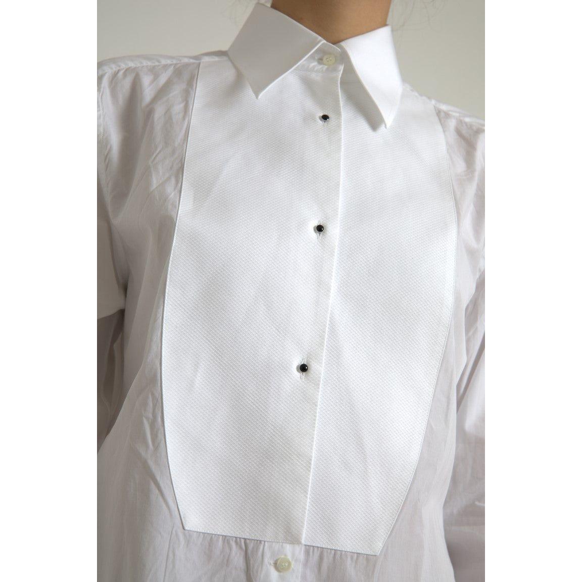 Dolce & Gabbana Cotton Collared Long Sleeves Shirt White