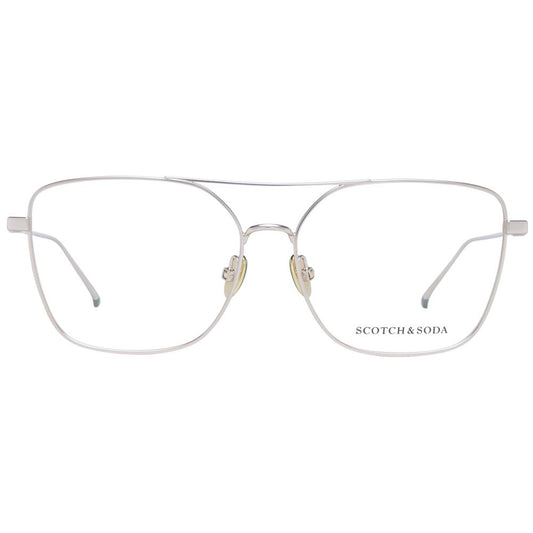 Scotch & Soda Gold Women Glasses Frame, full-rim metal frame with square style and demo lenses.