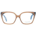 Yohji Yamamoto Brown Women Glasses Frame, plastic full-rim rectangle, size 54-16-145, demo lenses, branded soft case included.