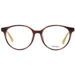 Max & Co Brown Women Glasses Frame, full-rim style with plastic material and demo lenses, round design, includes branded case.