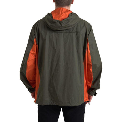Dolce & Gabbana Green Orange Hooded Cotton Full Zip Jacket