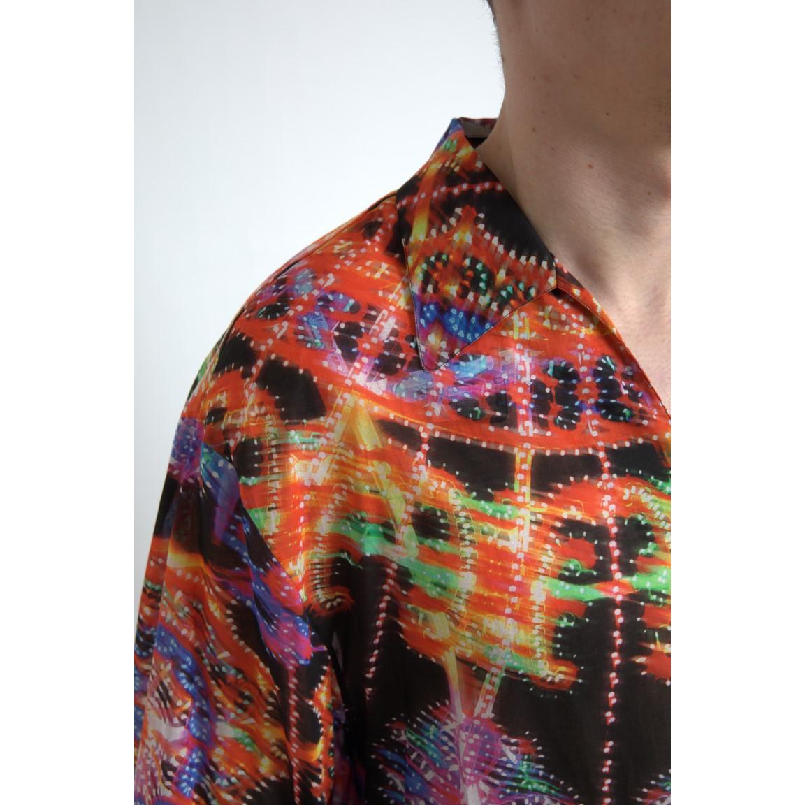 قميص بولو قطني بطبعة لوميناري متعدد الألوان من دولتشي آند غابانا