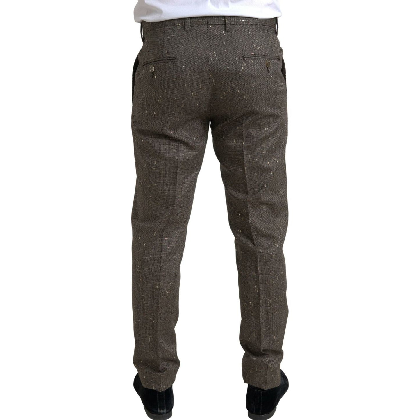 Dolce & Gabbana Brown Wool Dress Skinny Men Trouser Pants PAN74842-48