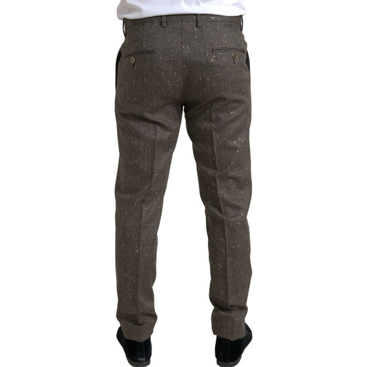 Dolce & Gabbana Brown Wool Dress Skinny Men Trouser Pants PAN74842-48