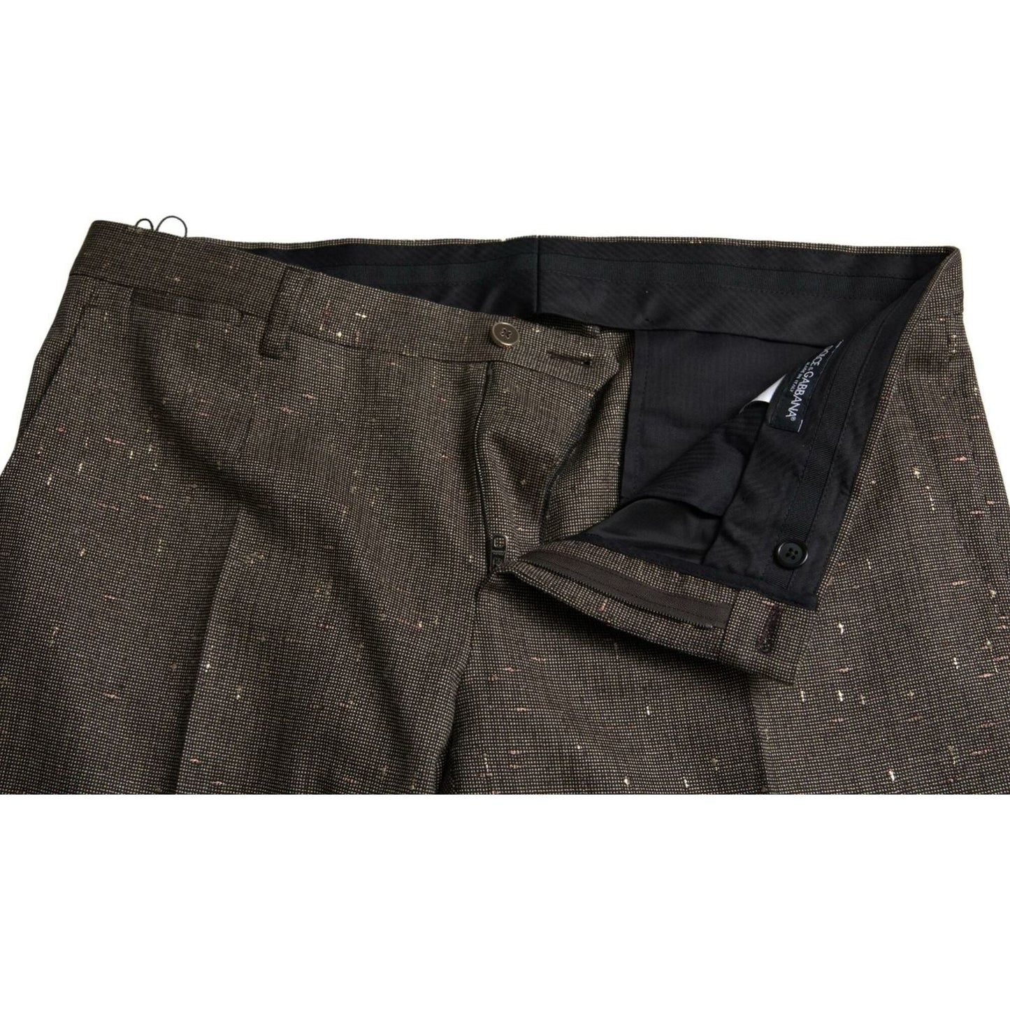 Dolce & Gabbana Brown Wool Dress Skinny Men Trouser Pants PAN74842-48