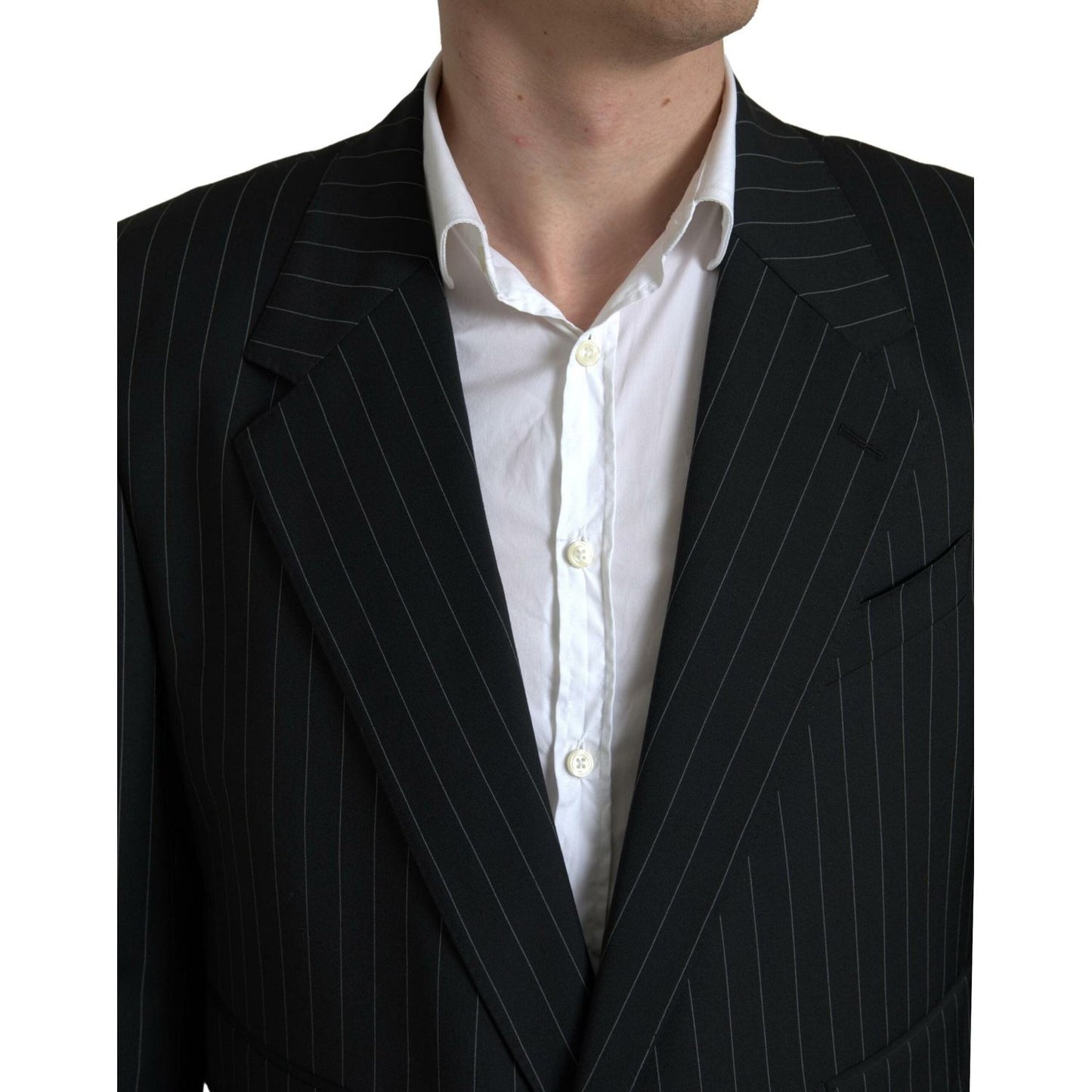 Dolce & Gabbana Black Stripe Single Breasted SICILIA Blazer JKT3690-58