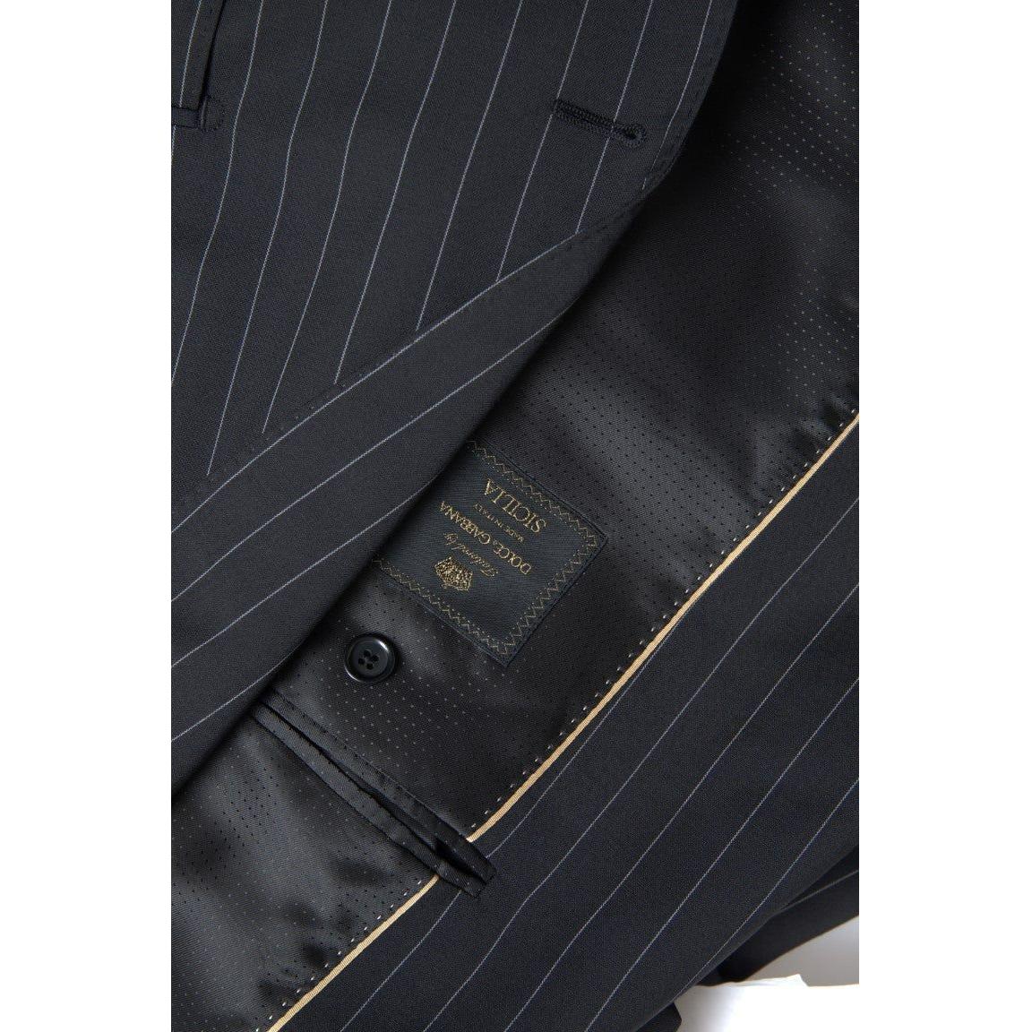 Dolce & Gabbana Black Stripe Single Breasted SICILIA Blazer JKT3690-58