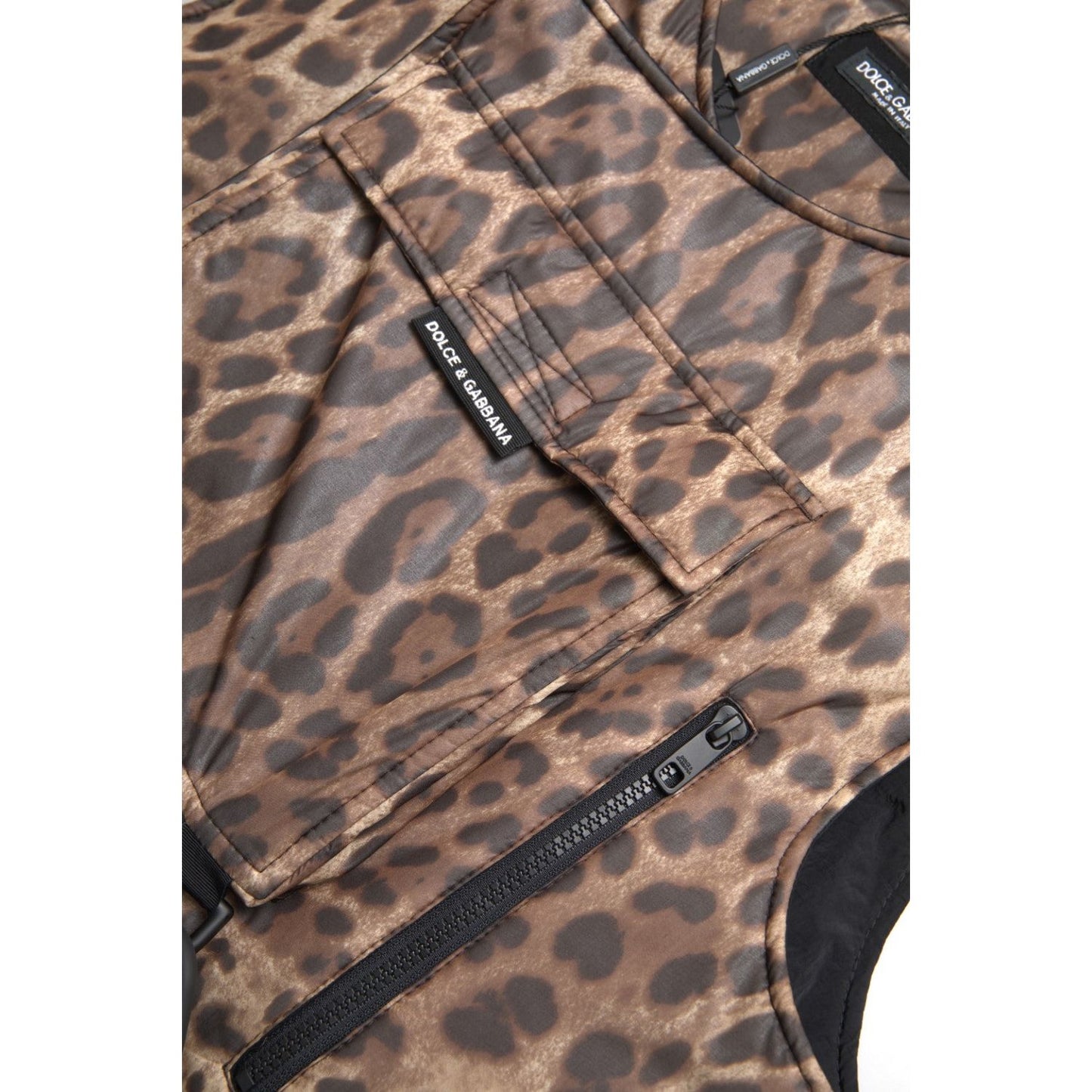Dolce & Gabbana Brown Leopard Silk Sleeveless Sportswear