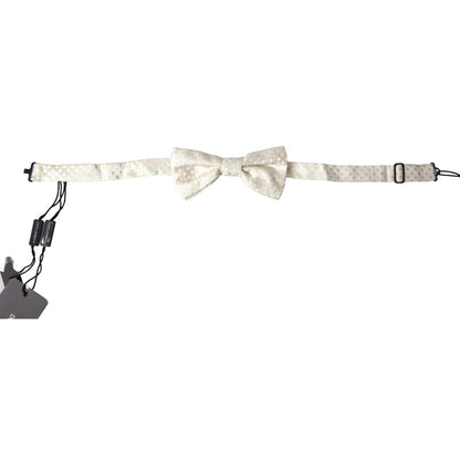 Dolce & Gabbana Ivory Fantasy Pattern Adjustable Neck Papillon Bow Tie
