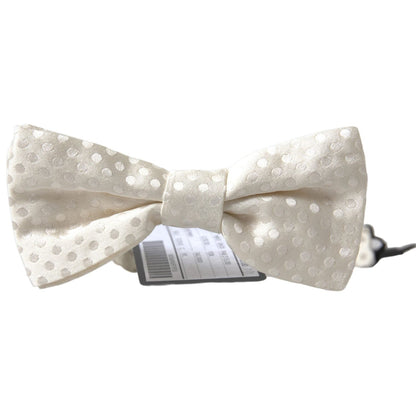 Dolce & Gabbana Ivory Fantasy Pattern Adjustable Neck Papillon Bow Tie