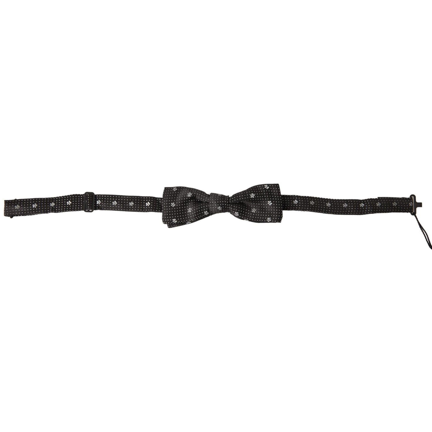 Dolce & Gabbana Dark Gray Patterned Silk Adjustable Men Neck Papillon Bow Tie