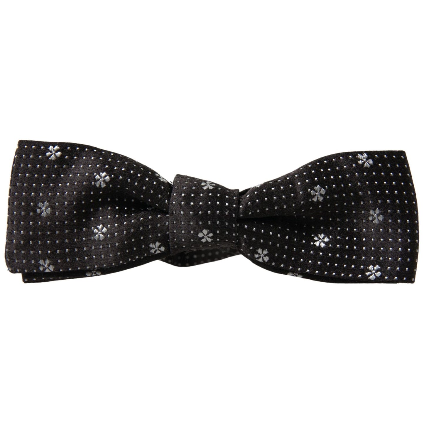 Dolce & Gabbana Dark Gray Patterned Silk Adjustable Men Neck Papillon Bow Tie