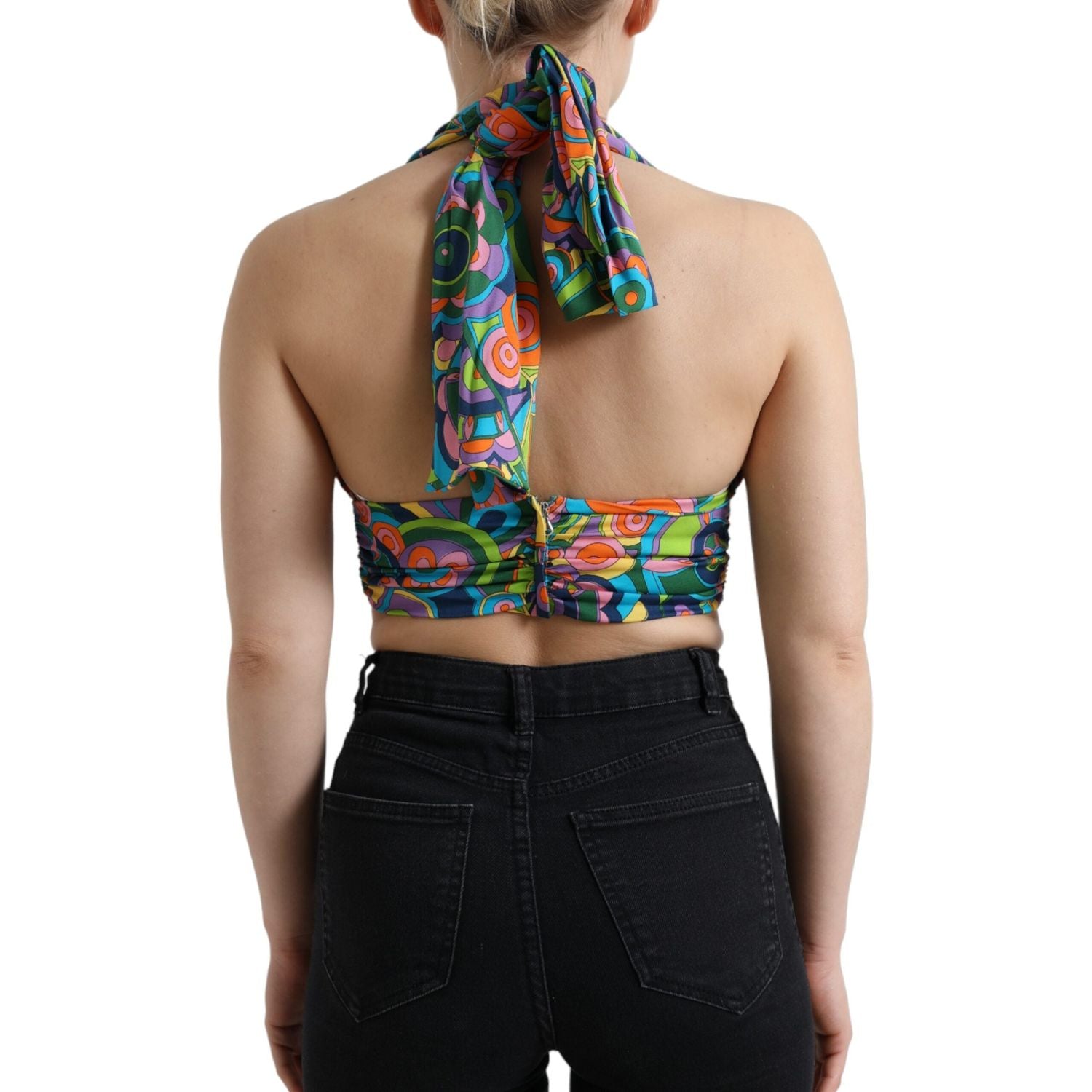 بلوزة قصيرة أنيقة من مزيج الحرير من دولتشي آند غابانا