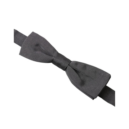 Dolce & Gabbana Dark Gray Silk Adjustable Neck Men Papillon Bow Tie