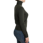 John Galliano Chic Green Turtleneck Virgin Wool Sweater John Galliano Dark Slate Gray