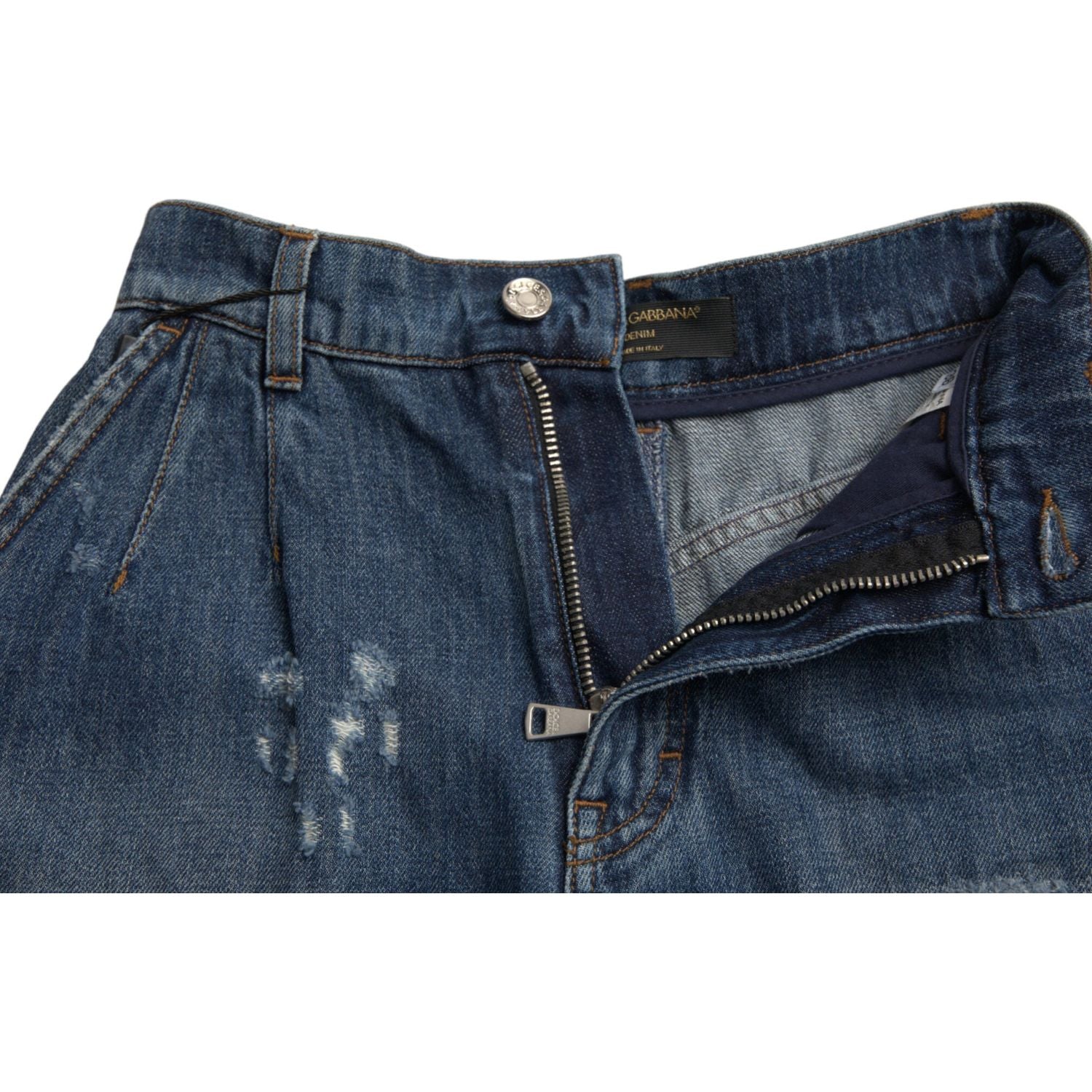 شورت جينز قصير أنيق بخصر مرتفع من دولتشي آند غابانا