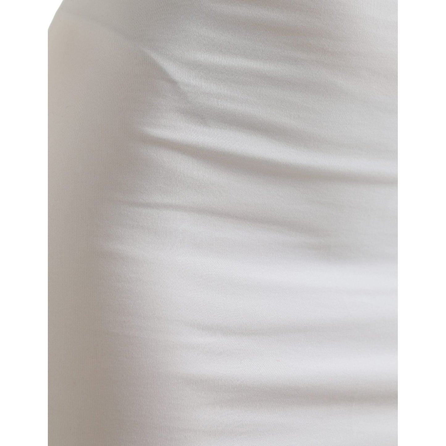 Dolce & Gabbana White Viscose High Waist Pencil Cut Mini Skirt